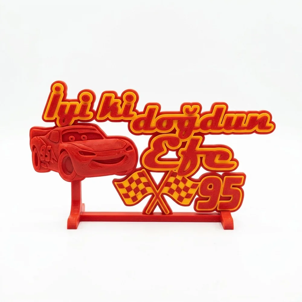 şimşek mcqueen doğum günü süsü - Temalı Doğum Günü Pasta Süsü (10cm)
