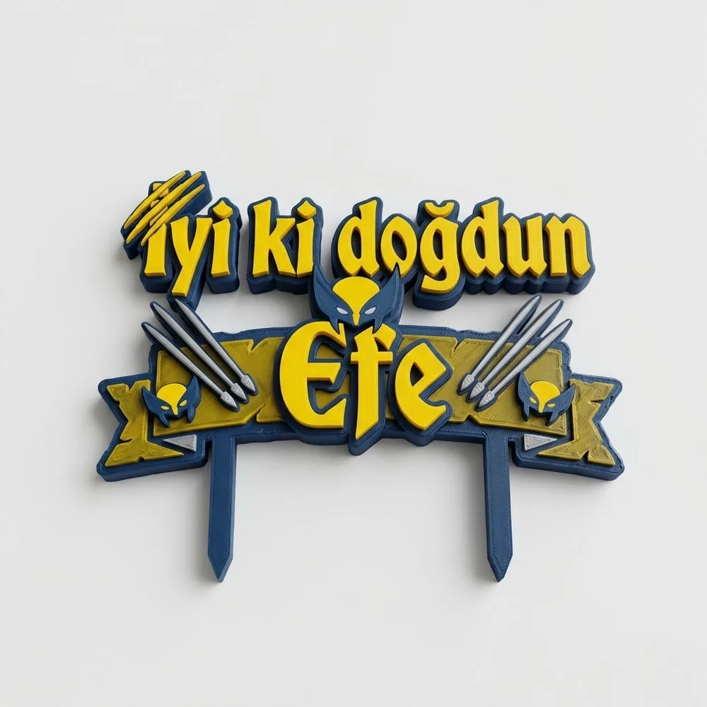 wolverine doğum günü süsü - Temalı Doğum Günü Pasta Süsü (10cm)