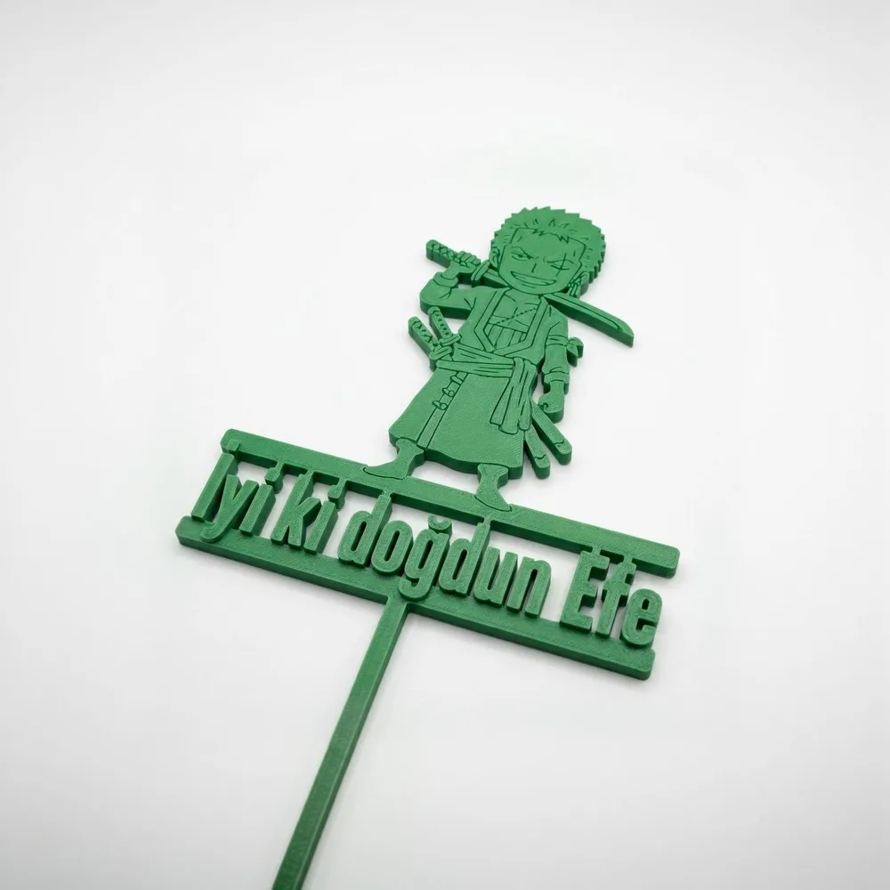 roronoa zoro doğum günü süsü - Temalı Doğum Günü Pasta Süsü (10cm)