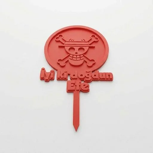 one piece doğum günü süsü - Temalı Doğum Günü Pasta Süsü (10cm)