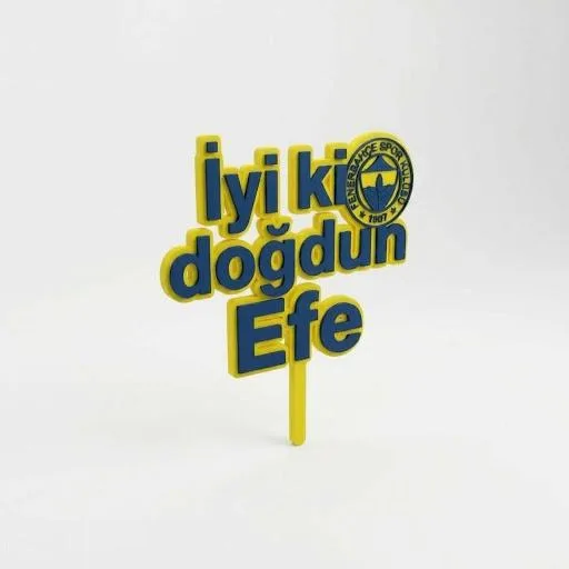 fenerbahçe doğum günü süsü - Temalı Doğum Günü Pasta Süsü (10cm)
