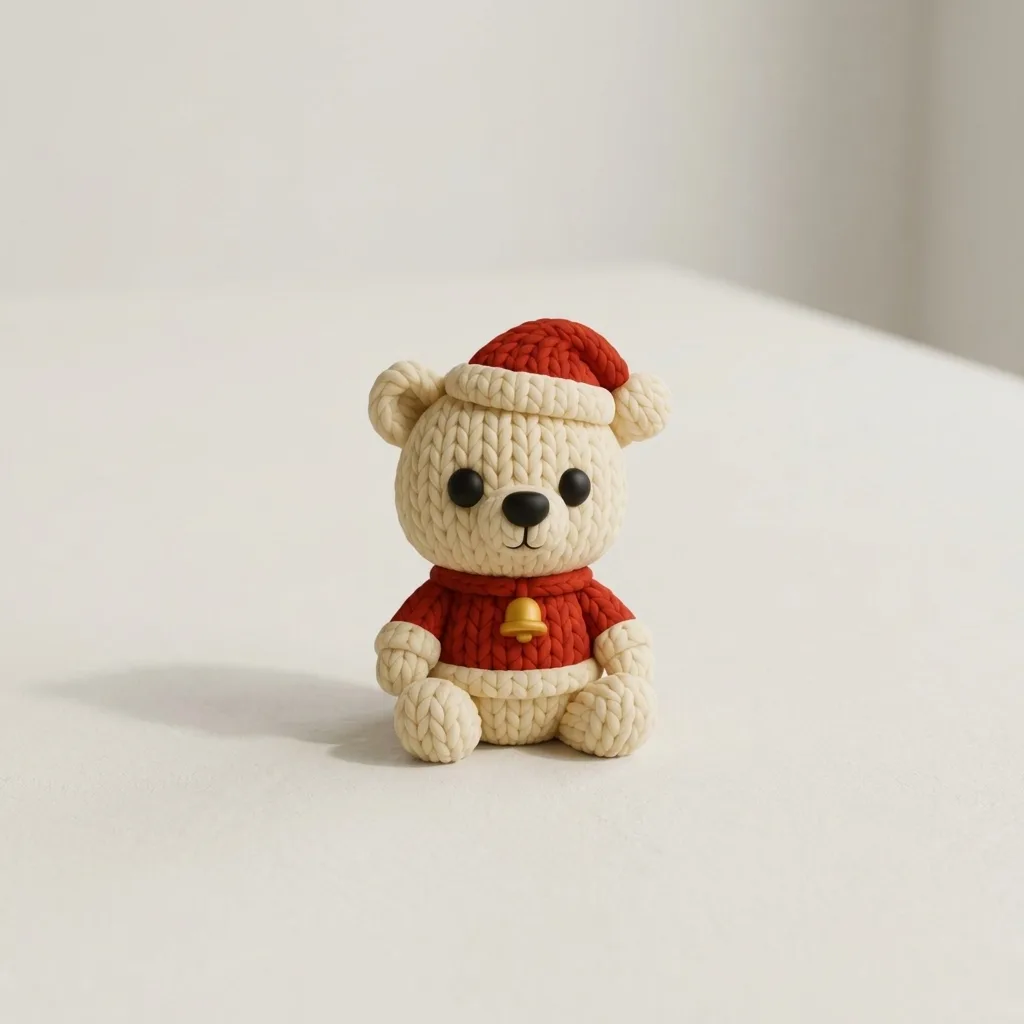 Örgü Yılbaşı Peluş Ayı (15 cm)